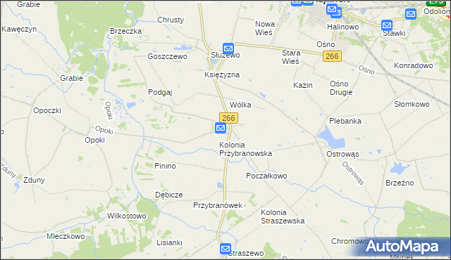 mapa Przybranowo, Przybranowo na mapie Targeo