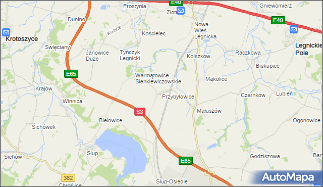 mapa Przybyłowice, Przybyłowice na mapie Targeo