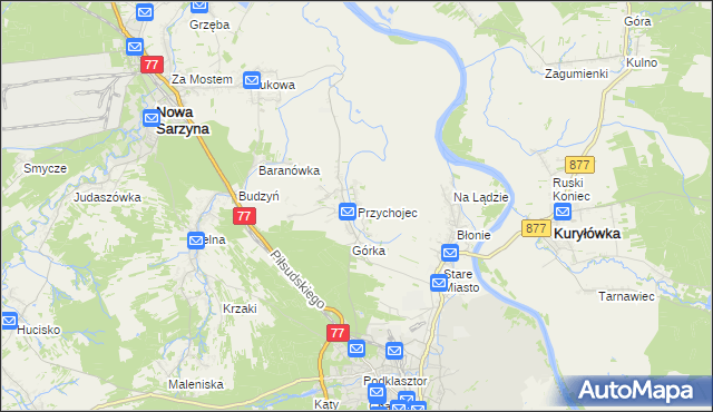 mapa Przychojec, Przychojec na mapie Targeo