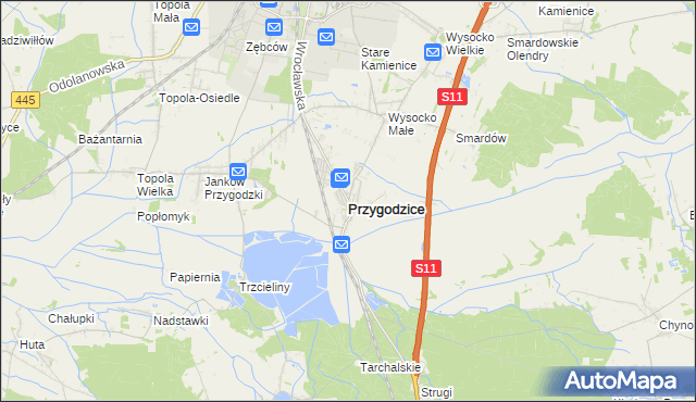 mapa Przygodzice, Przygodzice na mapie Targeo