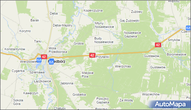 mapa Przyłanki, Przyłanki na mapie Targeo