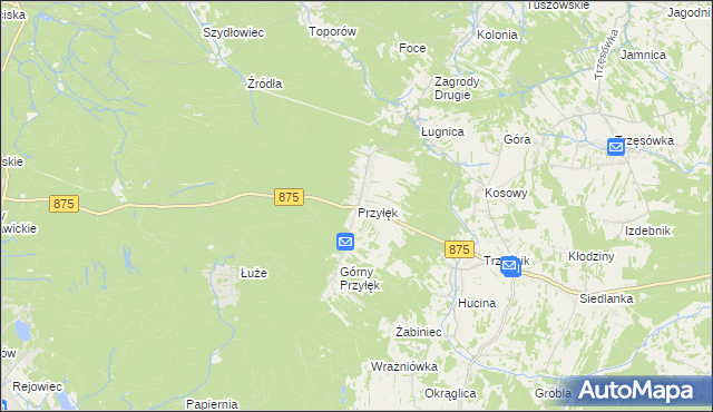 mapa Przyłęk gmina Niwiska, Przyłęk gmina Niwiska na mapie Targeo