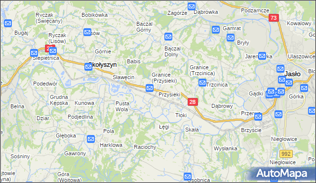 mapa Przysieki, Przysieki na mapie Targeo