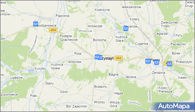 mapa Przystajń, Przystajń na mapie Targeo