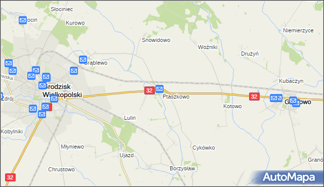 mapa Ptaszkowo, Ptaszkowo na mapie Targeo