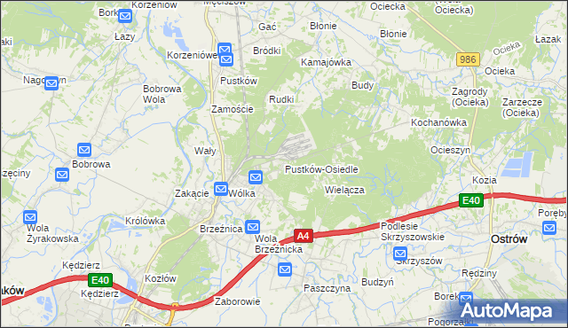 mapa Pustków-Osiedle, Pustków-Osiedle na mapie Targeo
