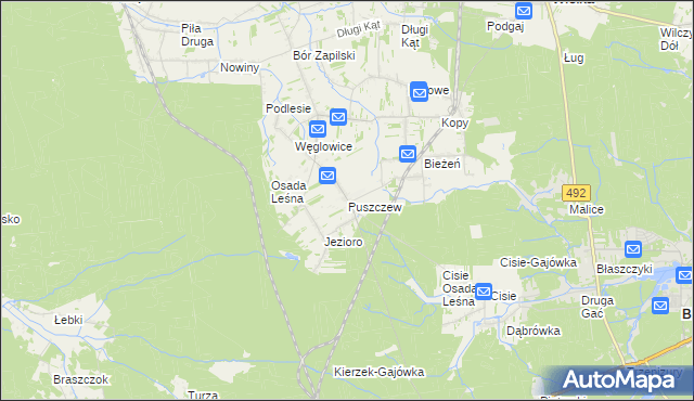 mapa Puszczew, Puszczew na mapie Targeo
