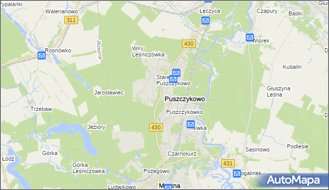 mapa Puszczykowo powiat poznański, Puszczykowo powiat poznański na mapie Targeo