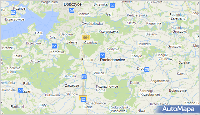 mapa Raciechowice, Raciechowice na mapie Targeo
