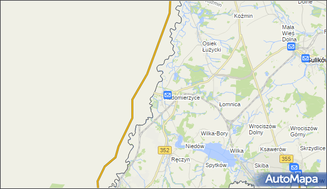mapa Radomierzyce gmina Zgorzelec, Radomierzyce gmina Zgorzelec na mapie Targeo