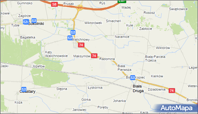 mapa Radomina, Radomina na mapie Targeo