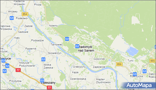 mapa Radomyśl nad Sanem, Radomyśl nad Sanem na mapie Targeo