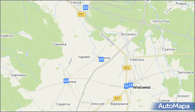 mapa Radonia gmina Wielowieś, Radonia gmina Wielowieś na mapie Targeo