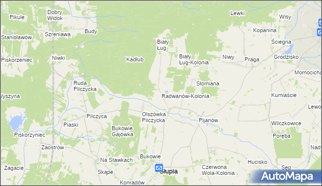 mapa Radwanów-Kolonia, Radwanów-Kolonia na mapie Targeo