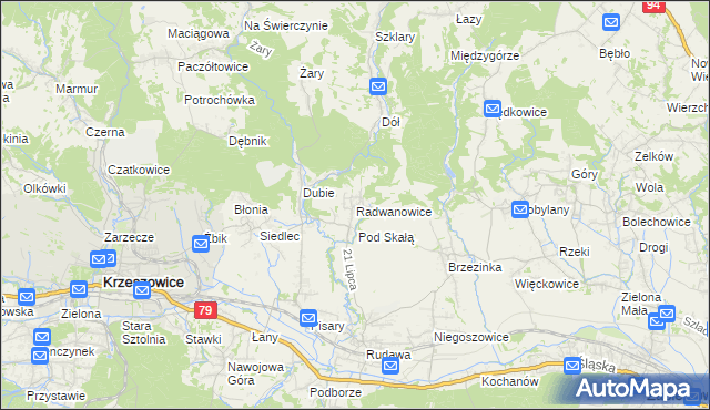 mapa Radwanowice, Radwanowice na mapie Targeo