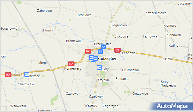 mapa Radziejów, Radziejów na mapie Targeo