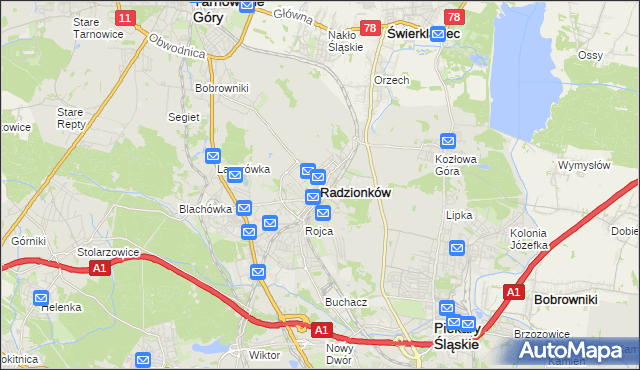 mapa Radzionków, Radzionków na mapie Targeo