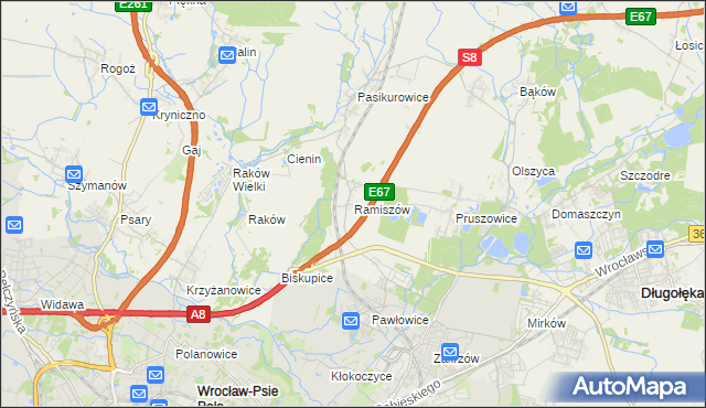 mapa Ramiszów, Ramiszów na mapie Targeo