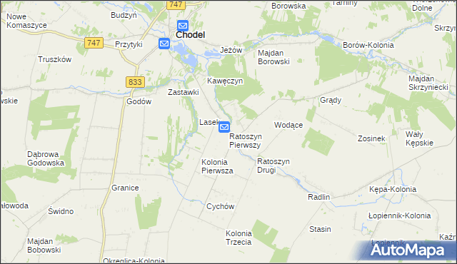 mapa Ratoszyn Pierwszy, Ratoszyn Pierwszy na mapie Targeo