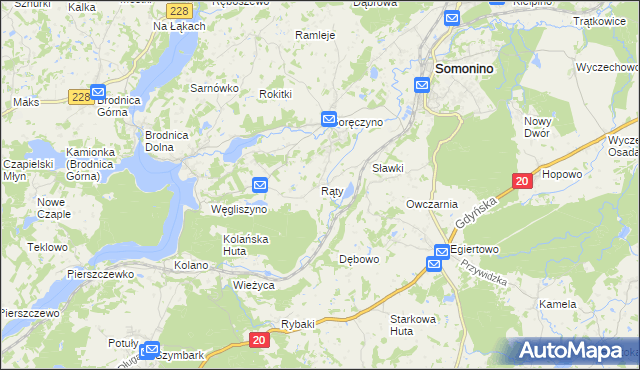 mapa Rąty, Rąty na mapie Targeo