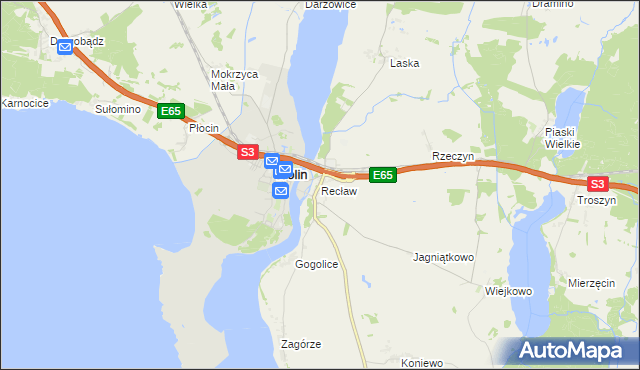 mapa Recław, Recław na mapie Targeo