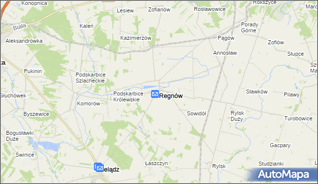 mapa Regnów, Regnów na mapie Targeo