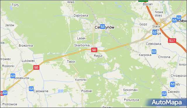 mapa Regut, Regut na mapie Targeo