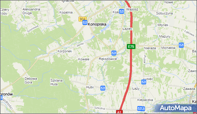 mapa Rększowice, Rększowice na mapie Targeo