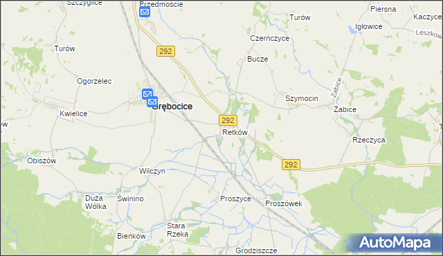 mapa Retków gmina Grębocice, Retków gmina Grębocice na mapie Targeo