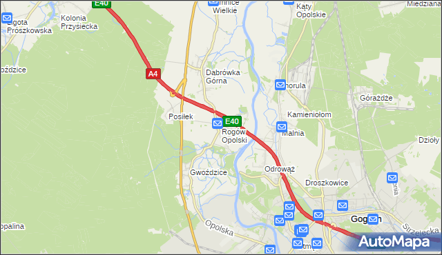 mapa Rogów Opolski, Rogów Opolski na mapie Targeo