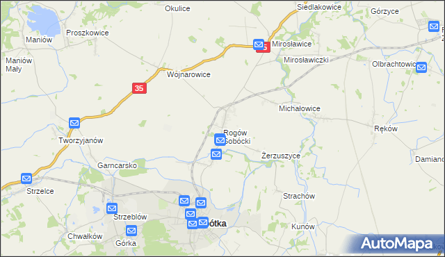 mapa Rogów Sobócki, Rogów Sobócki na mapie Targeo