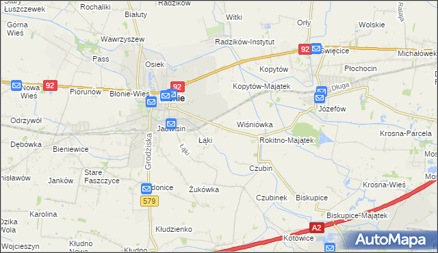 mapa Rokitno gmina Błonie, Rokitno gmina Błonie na mapie Targeo