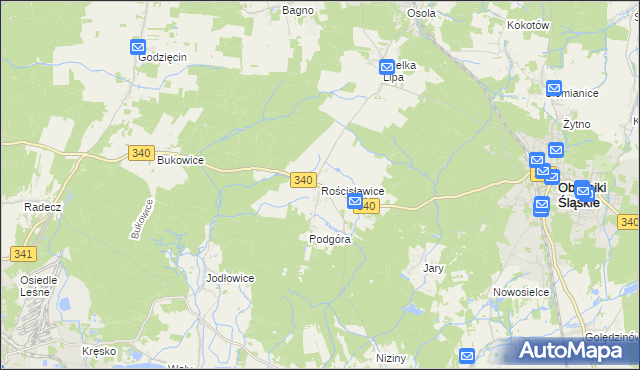 mapa Rościsławice, Rościsławice na mapie Targeo