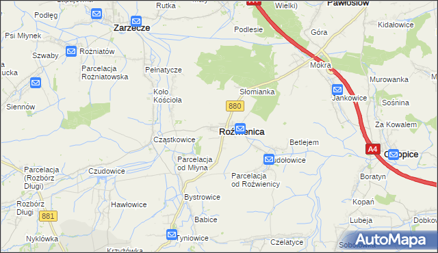 mapa Roźwienica, Roźwienica na mapie Targeo