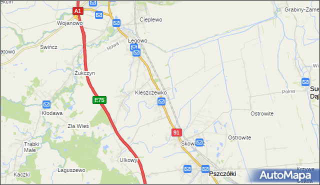 mapa Różyny, Różyny na mapie Targeo