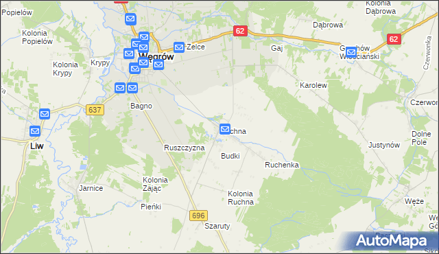 mapa Ruchna, Ruchna na mapie Targeo