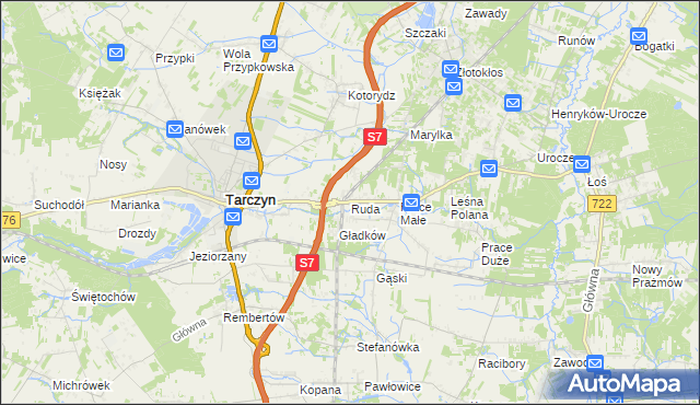 mapa Ruda gmina Tarczyn, Ruda gmina Tarczyn na mapie Targeo