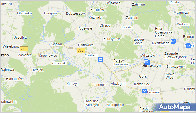 mapa Ruda Strawczyńska, Ruda Strawczyńska na mapie Targeo