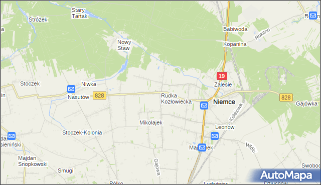 mapa Rudka Kozłowiecka, Rudka Kozłowiecka na mapie Targeo