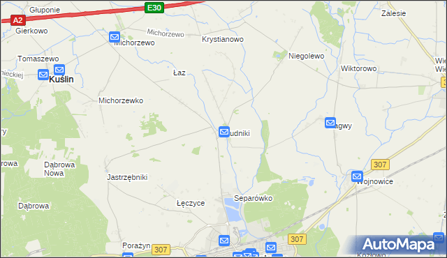 mapa Rudniki gmina Opalenica, Rudniki gmina Opalenica na mapie Targeo