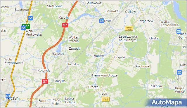mapa Runów, Runów na mapie Targeo