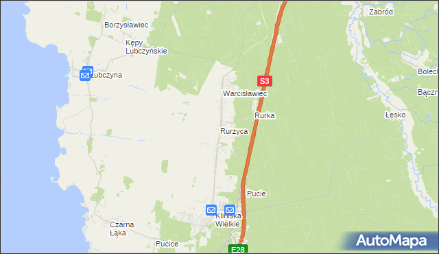mapa Rurzyca, Rurzyca na mapie Targeo