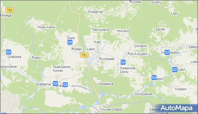 mapa Ryczówek, Ryczówek na mapie Targeo