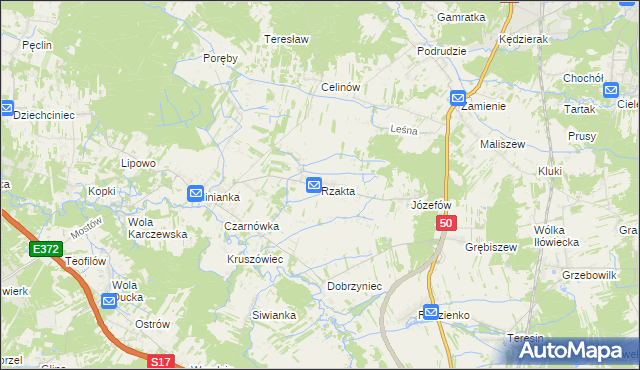 mapa Rzakta, Rzakta na mapie Targeo