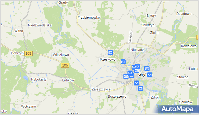 mapa Rzęskowo, Rzęskowo na mapie Targeo