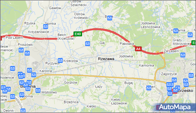 mapa Rzezawa, Rzezawa na mapie Targeo