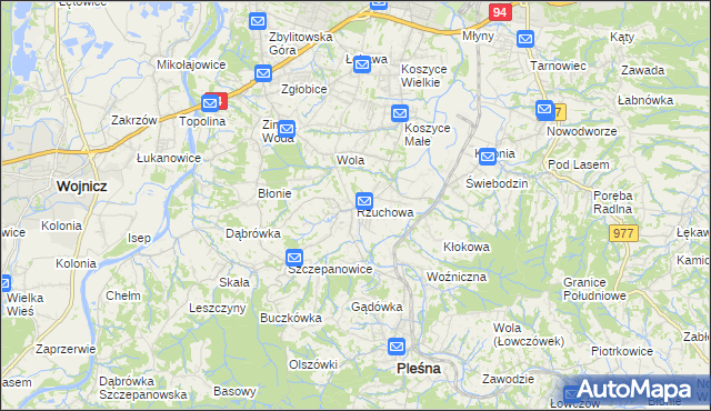 mapa Rzuchowa, Rzuchowa na mapie Targeo