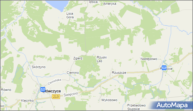 mapa Rzuski Las, Rzuski Las na mapie Targeo