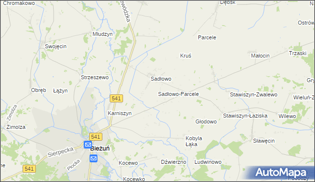 mapa Sadłowo-Parcele, Sadłowo-Parcele na mapie Targeo