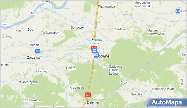 mapa Sadowne, Sadowne na mapie Targeo